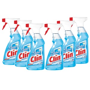 Solutie spray curatat geamuri Clin Blue Crystal, 6 buc x 500 ml