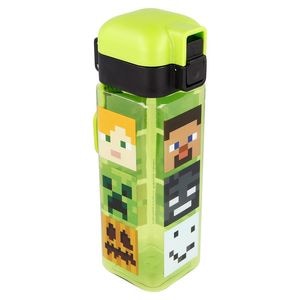 Sticla patrata de plastic Minecraft, 500 ml, Multicolor