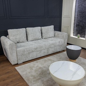 Canapea Extensibila Lacrima Bonell Max, 220cm x 105cm x 73cm, Kim 13 Gri deschis