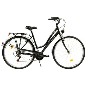 Bicicleta de oras Dhs City 28001, roata 28", L, 6 viteze, schimbator Schimano, frana pe janta, Negru