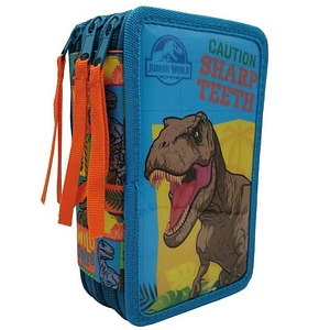 Penar pentru copii echipat Jurassic World, 3 compartimente, 40 piese, Albastru