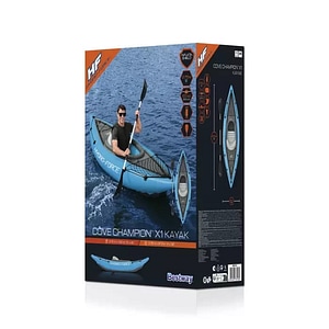 Caiac Gonflabil Bestway cu vasla,  Cove Champion 275x81cm, BW 65115