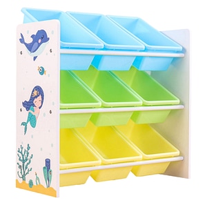 Organizator Ginger Home, Pentru carti si jucarii, 9 cutii de depozitare, Rusalka
