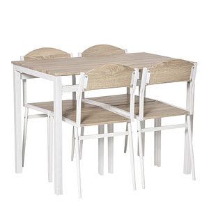Set masa cu scaune HomCom,100L x 63W x 76,5H cm, MDF, Alb