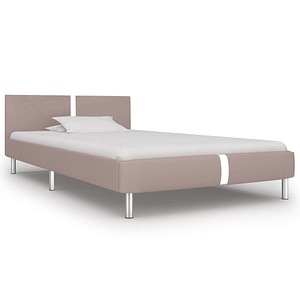 Cadru de pat vidaXL, cappuccino, 90 x 200 cm, piele ecologica