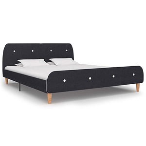 Cadru de pat vidaXL, gri inchis, 150x200 cm, textil