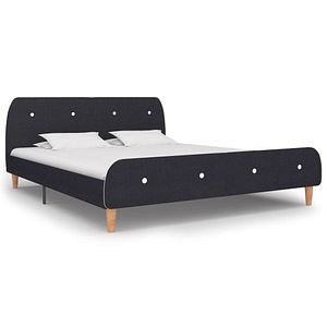 Cadru de pat vidaXL, gri inchis, 180x200 cm, textil
