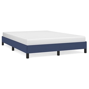 Cadru de pat vidaXL fara saltea, albastru, 140x190 cm, textil