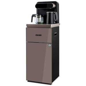 Dozator apa de podea multifunctional ZASS ZWD 19 CS, cu amplasarea bidonului la baza si Tea Bar, Apa calda/rece, Ceainic, Racire cu compresor, Culoarea coffee
