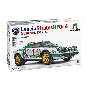 Macheta automodel de construit Masina Lancia Stratos HF Gr.4 Monte Carlo Rally 1977 Scara 1:12 Italeri 4714