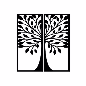 Panou metalic decorativ perete 3D Deco Art Studio Casa, 65 x 51 cm, Legend Tree, Negru