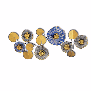 Panou metalic decorativ perete 3D Deco Art Studio Casa, 111.5 x 47 cm, Margarete, Galben