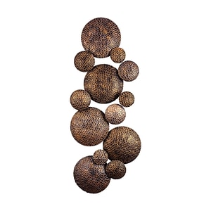 Panou metalic decorativ perete 3D Deco Art Studio Casa, 112 x 43 cm, Maro aramiu