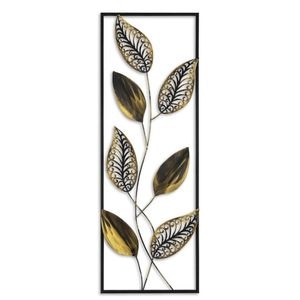 Panou metalic decorativ perete 3D Deco Art Studio Casa, 90 x 32 cm, Auriu