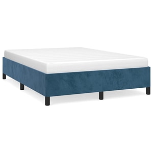Cadru de pat vidaXL fara saltea, albastru inchis, 140x190 cm, catifea