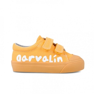 Tenisi copii Garvalin, Canvas, Marime 30, Inchidere velcro, maro deschis