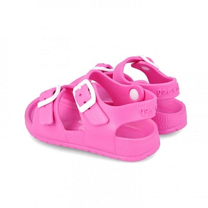 Sandale pentru copii Garvalin, Din cauciuc, Marime 24, Inchidere cu capse si catarame, Fucsia