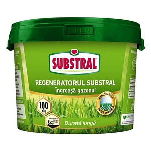 Ingrasamant pentru gazon Substral, functie dubla, cu actiune prelungita si regenereaza structura firului de iarba, granule, 5 kg
