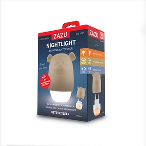 Lampa de veghe Zazu Kids, senzor de lumina, Benny the Bear, Bej