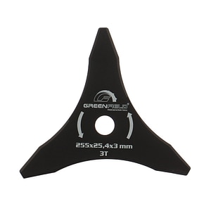 Disc motocoasa GreenField, pentru tuns iarba, realizat din otel, 3 lame de taiere, 255 x 3 x 25.4 mm