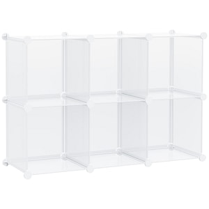 Dulap interior modular pentru pantofi HomCom, 94,5x32x162cm, PP, Transparent