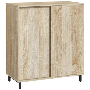 Dulap pentru pantofi pe 4 niveluri pentru maxim 12 perechi Homcom, 80x40x93 cm, PAL, Natur