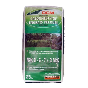 Ingrasamant gazon DCM, organic, granulat, 25 kg, suprafata de acoperire 167-250 mp, crestere ferma