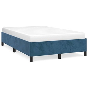 Cadru de pat vidaXL fara saltea albastru inchis 120x190 cm catifea