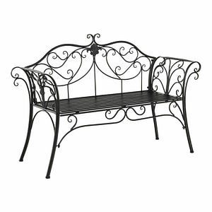 Banca DacEnergy, realizata din metal, culoare neagra, design deosebit, 131 x 49 x 89 cm