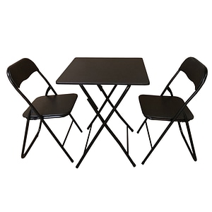 Masa pliabila cu 2 scaune pliabile Grunberg, 60x60x75 cm, 44x45x78.5 cm, Greutate permisibila masa 20 kg, Greutate permisibila scaun 80 kg, Z30