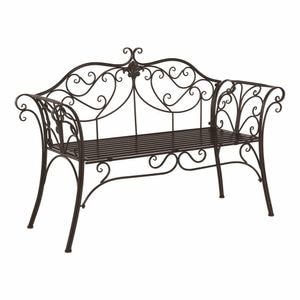 Banca DacEnergy, realizata din metal, culoare maro, design deosebit, 131 x 49 x 89 cm