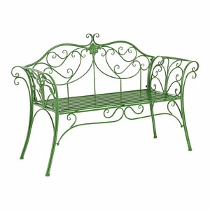 Banca DacEnergy, realizata din metal, culoare verde, design deosebit, 131 x 49 x 89 cm