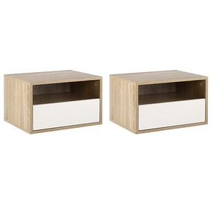 Set 2 x noptiere HomCom, 45L x 35l x 27.5Icm, PAL, Natural/Alb