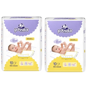 Aleze cearceaf absorbant PANDA, 60x60 cm, 20 buc 