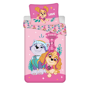 Set lenjerie de pat Paw Patrol, 2 piese, reversibila, 140 x 200 cm, 70 x 90 cm, multicolor
