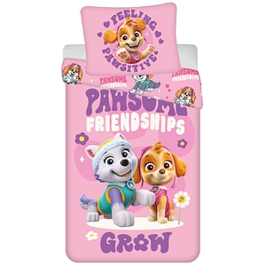 Set lenjerie de pat Paw Patrol , 2 piese, reversibila, 140 x 200 cm, 70 x 90 cm, multicolor