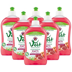 Detergent de vase Chante Clair Vert cu rodie si musetel, 6 buc x  500 ml