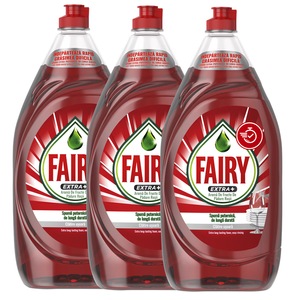 Detergent de vase Fairy Extra Plus de fructe de padure, 3 buc x 1350 ml