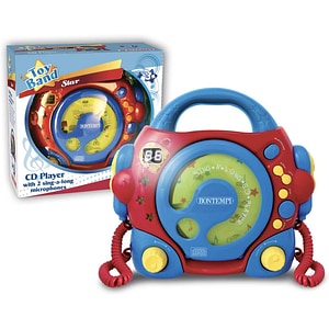 Jucarie muzicala Bontempi, CD player portabil, Cu 2 microfoane si adaptor