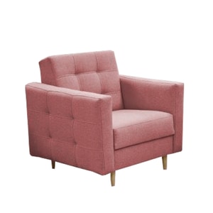 Fotoliu complet tapitat, roz antic, natural, design elegant si modern, moale, living, dormitor, 88x90x95 cm