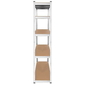 Raft Metalic de Depozitare cu 5 Polite din MDF, Dimensiuni 180 x 90 x 40 cm, Sarcina maxima de 750Kg, Culoare Argintiu