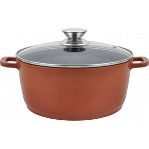 Cratita din aluminiu Grunberg GR1020, cu ceramica si capac din sticla, 20 cm, 2.3 l