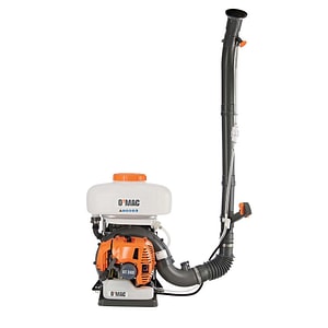 Atomizor O'Mac,  motor termic,  2.5 Kw,  3.4 CP,  distanta orizontala de pulverizare de 12 m,  turatia motor 9500 rot/min,  14l