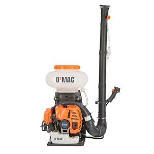 Atomizor motor termic O'Mac,  3.7 kw,  5 CP,  distanta orizontala de pulverizare de 21 m,  motor termic,  pompa booster,  curea de umar,  14l