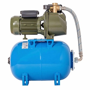 Hidrofor Wassertechnik, pompa auto-amorsanta, fonta, ejector de 4", butelie de 24 l, presostat, manometru, racord flexibil, racord cu 5 cai, protectie termica, 750 W