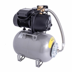 Hidrofor Wasserkonig, cu pompa autoamorsanta, corpul pompei din fonta, butelie de 24 l, manometru, furtun flexibil, racord 5 cai, 850W