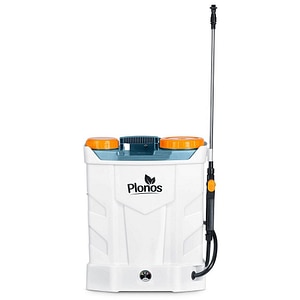 Pompa de stropit cu acumulator Plonos, plumb-acid, 12 V, 8 Ah, 4 duze diferite, presiune maxima 5,5 bar, debit maxim 3,1 l/min, timp de lucru 3-4 ore, 45 x 36 x 17 cm, 16 l