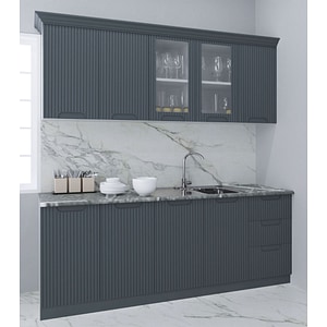 Set bucatarie cu soft-close si fronturi MDF Badenmob, seria Space, 200.02 cm, Antracit
