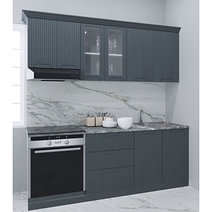 Set bucatarie cu soft-close si fronturi MDF Badenmob, seria Space, 200.01 cm, Antracit