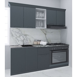 Set bucatarie cu soft-close si fronturi MDF Badenmob, seria Space, 180.01 cm, Antracit
